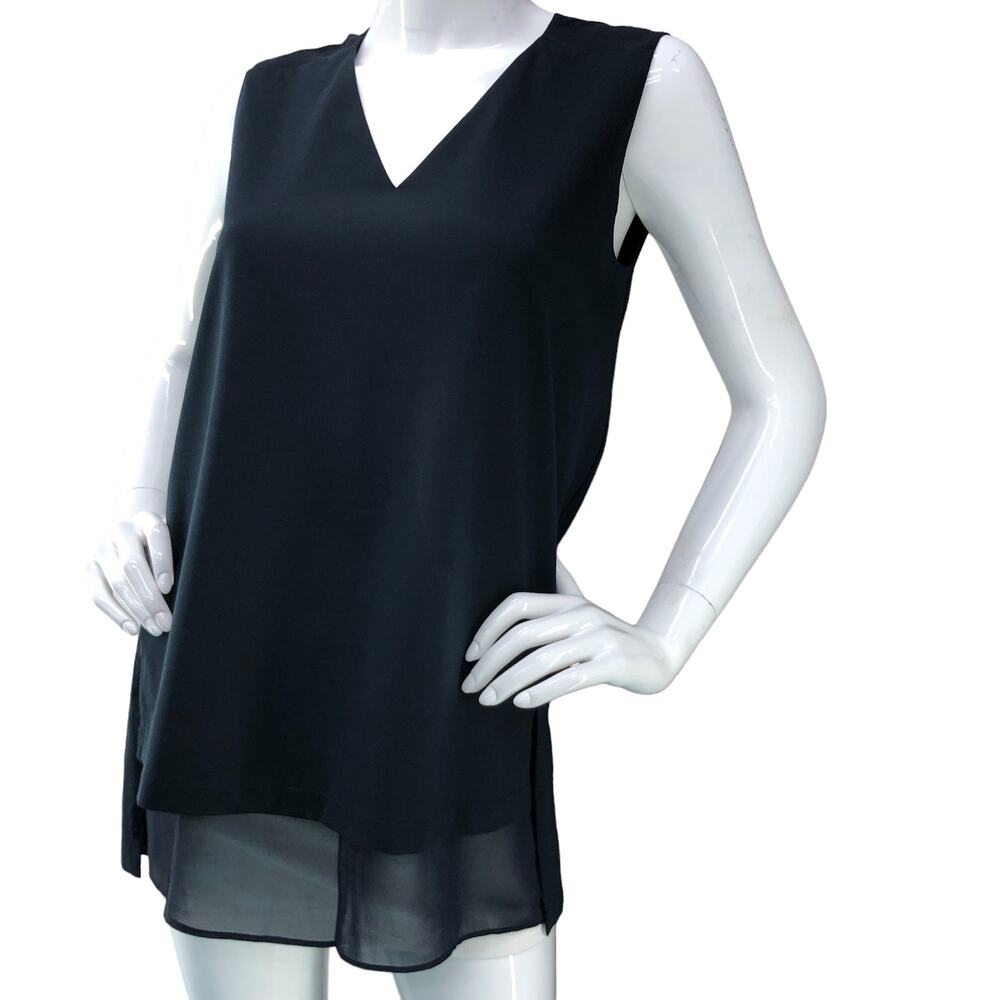 Lafayette 148 New York Womens Size XS Shell Top Layered Chiffon Tunic Length